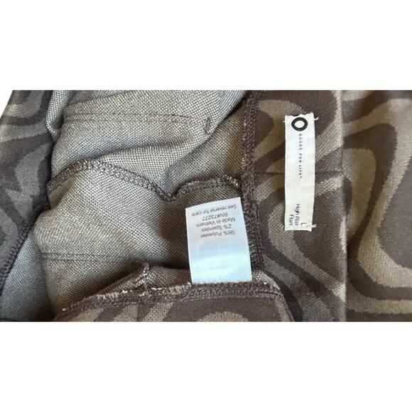 Leggings Women Large Pull On Pockets SO High Rise Flare Zig Zag Stripe Brown - Picture 6 of 6